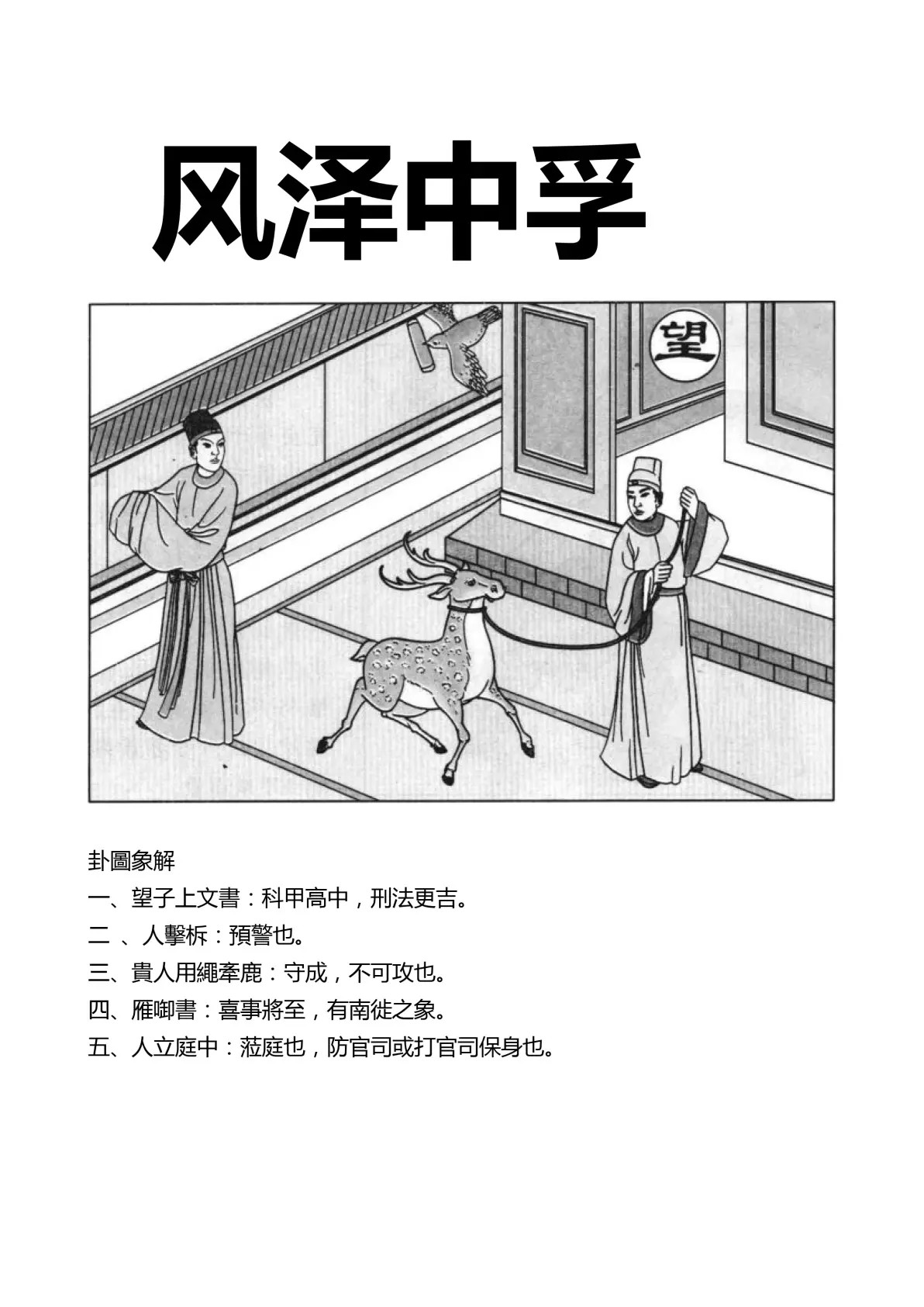 风泽中孚卦象图解